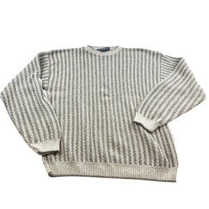 Men's Cotton Blend Pullover Long Sleeve Gray Knit Sweater Liberty No Size